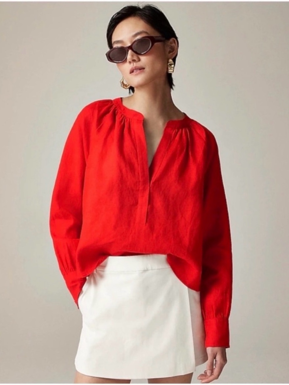 J Crew Cabana Top in Linen
